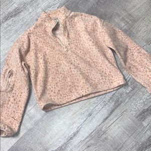 Forever 21 size small pink cheetah cropped sweater